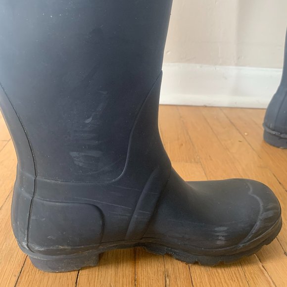 Tall Navy Hunter Wellington Boots 6M/7F - Picture 10 of 11